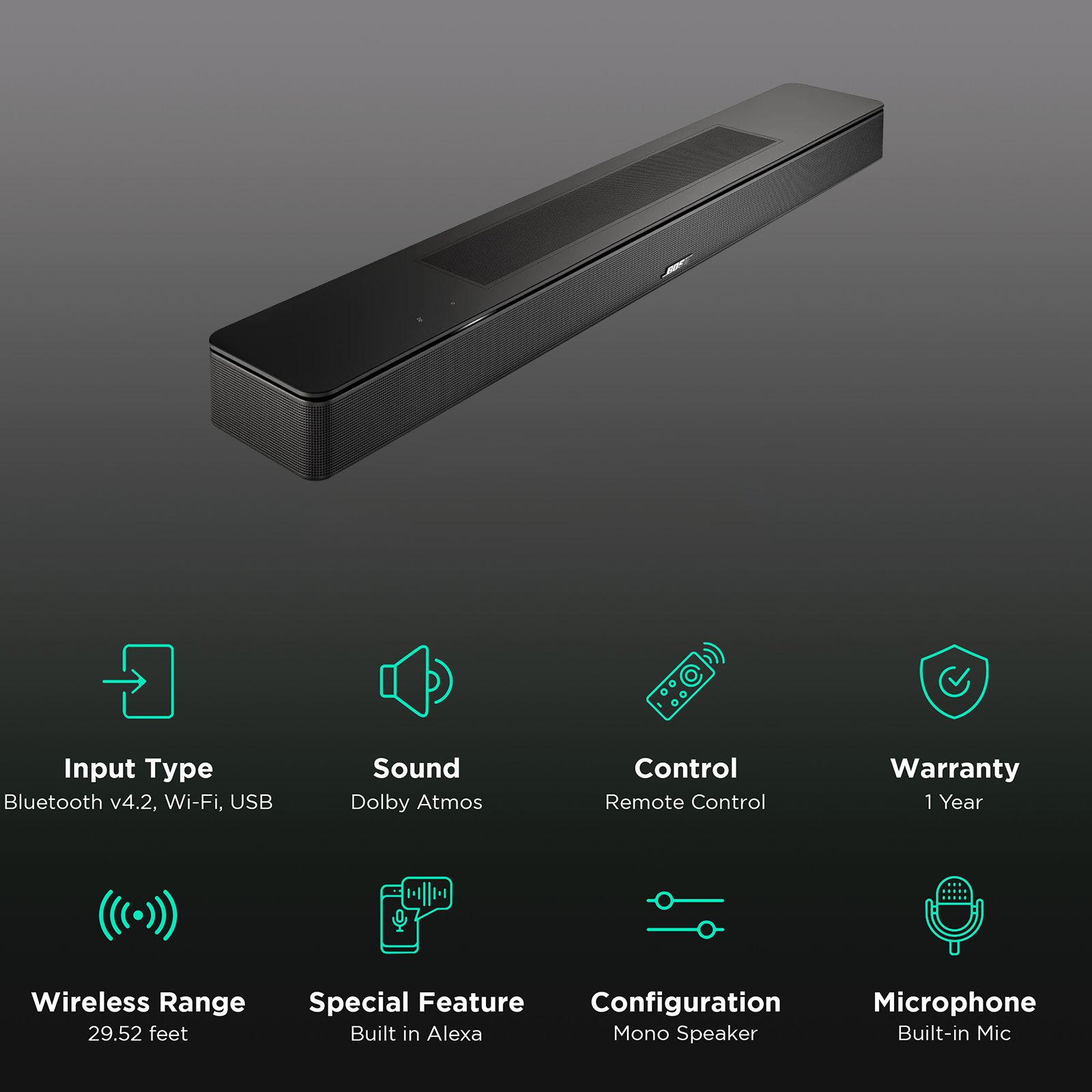 Buy Bose New Smart Soundbar 600 with Built-in Alexa (Dolby Atmos